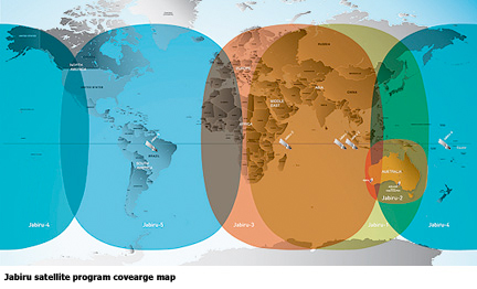 Jabiru satellite coverage map